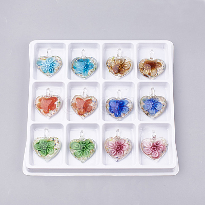 Handmade Gold Sand Lampwork Pendants LAMP-S189-05-B-1