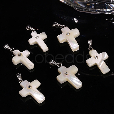 Natural White Shell Pendants PW-WG99836-01-1