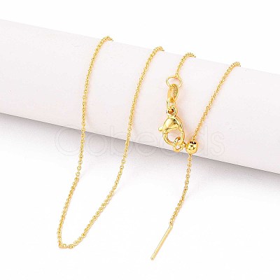 1MM Adjustable Slider Brass Cable Chain Necklaces for Men Women NJEW-N057-01G-1