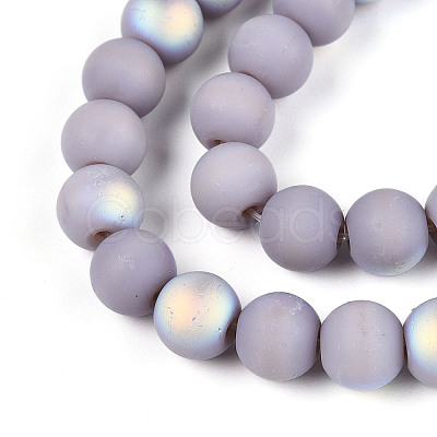 Frosted Opaque Glass Beads Strands LS-GLAA-T032-P8mm-MBB07-1