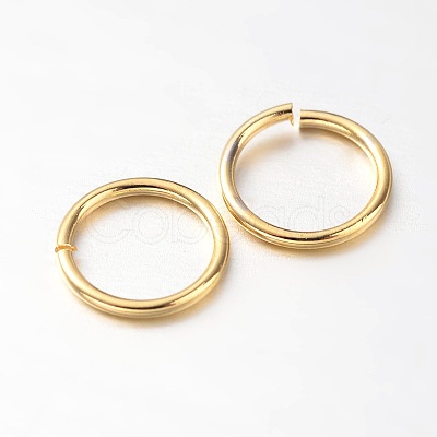 Eco-Friendly PVD Vacuum Plating & Long-Lasting Plated Brass Open Jump Rings X-KK-E663-5mm-G-1