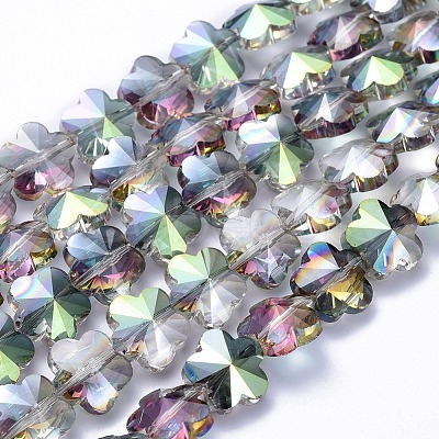 Electroplate Glass Beads Strands EGLA-F132-HP07-1
