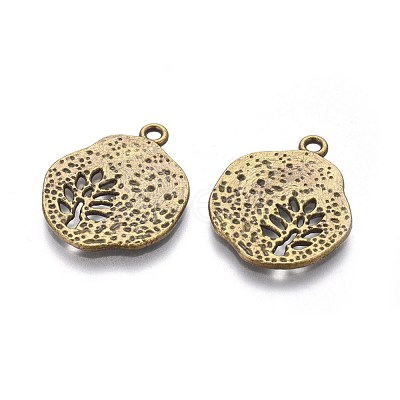 Tibetan Style Alloy Pendants TIBEP-A14120-AB-FF-1