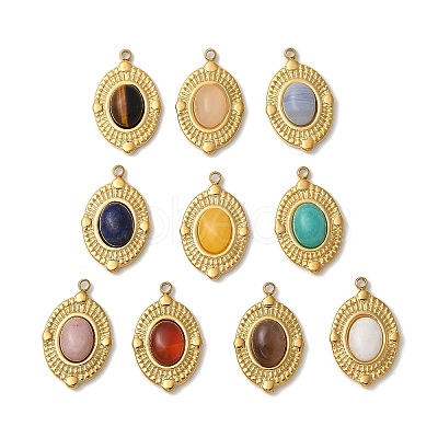 Natural Mixed Stone Pendants STAS-F312-08G-1
