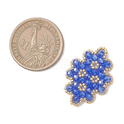 Woven Glass Beaded Connector Charms PALLOY-MZ01201-01-1