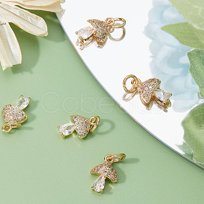 Brass Micro Pave Cubic Zirconia Charms KK-BBC0003-20-1