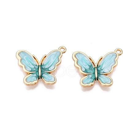 Rack Plating Alloy Enamel Pendants ENAM-N056-364KCG-05-1