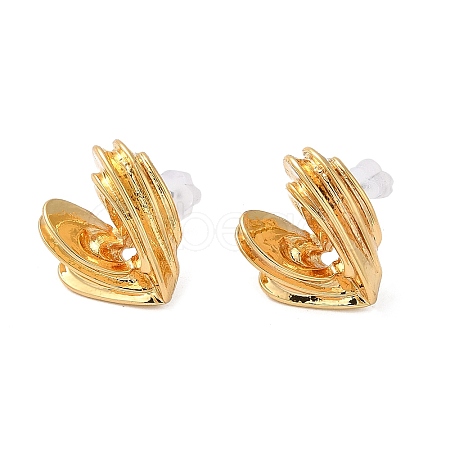 304 Stainless Steel Heart Stud Earrings for Women LS-AJEW-Z009-04B-G-1