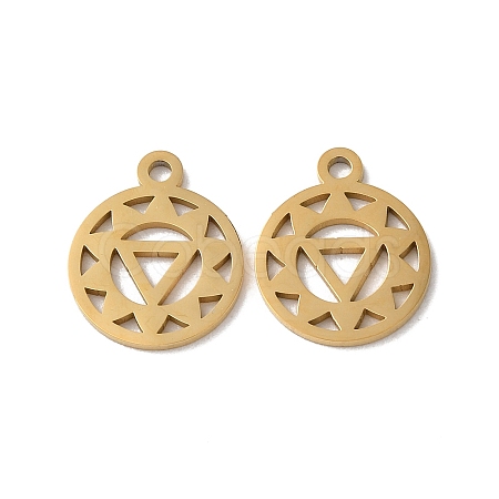 Chakra Ion Plating(IP) 304 Stainless Steel Charms STAS-F300-05G-1