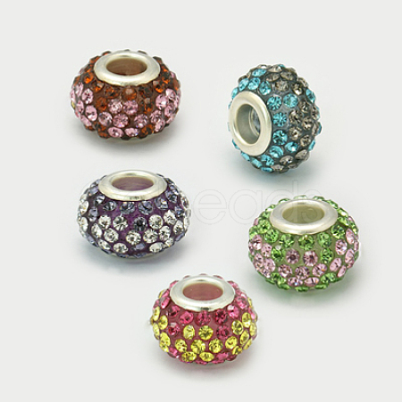 Resin Rhinestone European Beads GPDL-C004-S-1