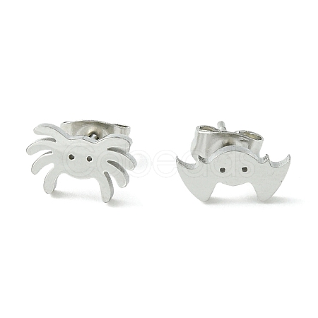 Non-Tarnish Cute Little Animal Theme 304 Stainless Steel Stud Earrings EJEW-B041-04F-P-1