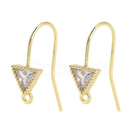Brass Micro Pave Cubic Zirconia Earrings Findings EJEW-B063-05G-01-1
