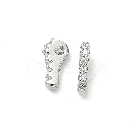 Brass Micro Pave Clear Cubic Zirconia Charms CU-CBA9FFD-01P-A-1