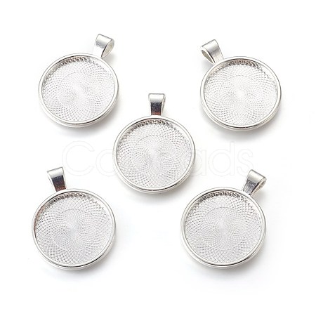Metal Alloy Pendant Cabochon Settings X-PALLOY-A15654-S-1