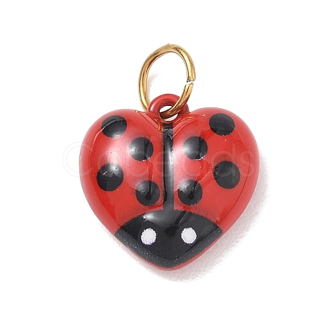 Valentine's Day Spray Painted 304 Stainless Steel Pendants SA-CBA08A6-07A-G-1