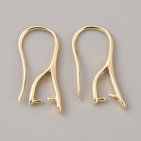 Brass Earring Hooks KK-WH0031-43G-1