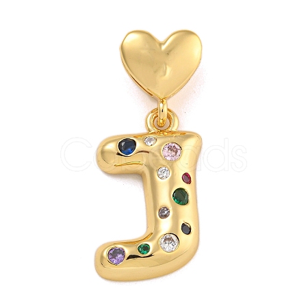 Brass Micro Pave Colorful Cubic Zirconia Pendants KK-P281-01G-J-1