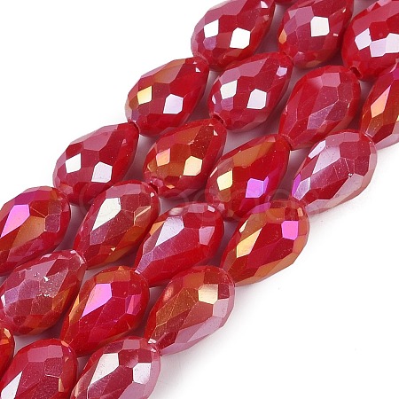 Opaque Solid Color Electroplate Glass Beads Strands EGLA-N013-P4mm-B07-1