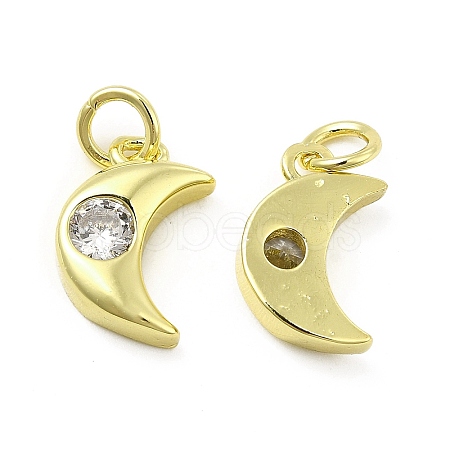 Brass Micro Pave Cubic Zirconia Charms KK-E068-VB230-1