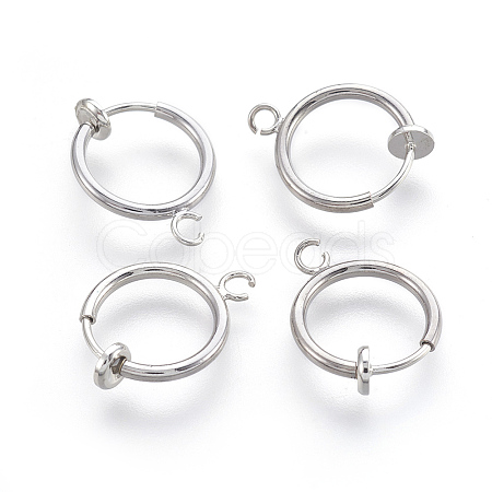 Brass Clip-on Hoop Earrings LS-KK-L169-06P-1
