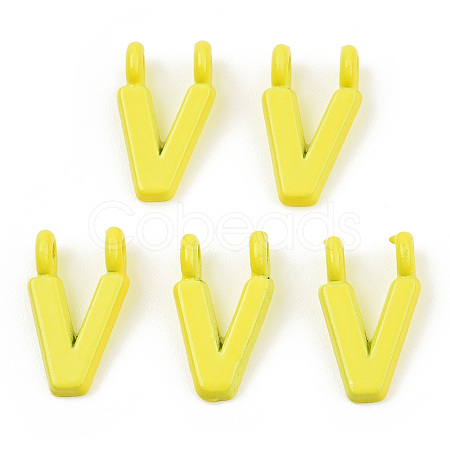 Rack Plating Spray Painted Alloy 2-Loop Link Pendants PALLOY-N176-01V-1
