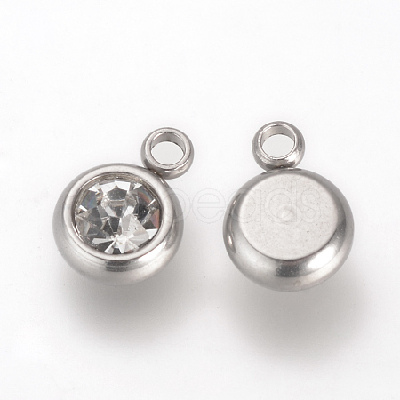 201 Stainless Steel Rhinestone Charms X-STAS-S068-04-1