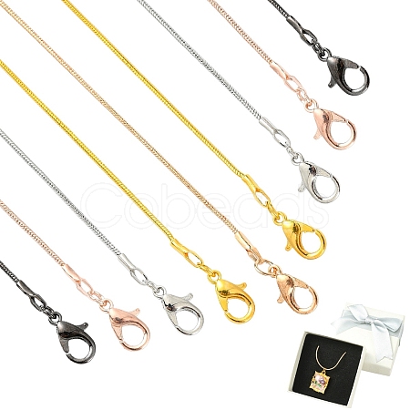 10Pcs 5 Colors 1.2MM Brass Round Snake Chain Necklace Making MAK-YW0001-26-1