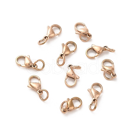 PVD Vacuum Plating 304 Stainless Steel Lobster Claw Clasps LS-STAS-K155-C-11RG-1