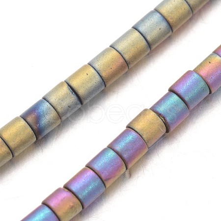Frosted Electroplated Non-magnetic Synthetic Hematite Bead Strands G-E304-58B-1