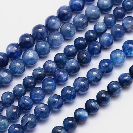 Natural Kyanite/Cyanite/Disthene Quartz Round Bead Strands G-M263-B-01-1