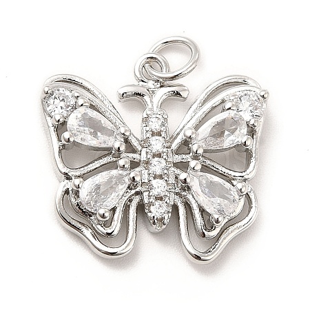 Rack Plating Brass Cubic Zirconia Pendants KK-K270-15P-1