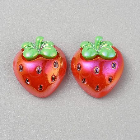 Electroplate UV Plating Opaque Fruit Resin Cabochons RESI-CJC0021-18E-1