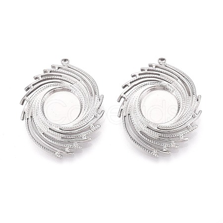 304 Stainless Steel Pendant Cabochon Settings STAS-T067-23P-1