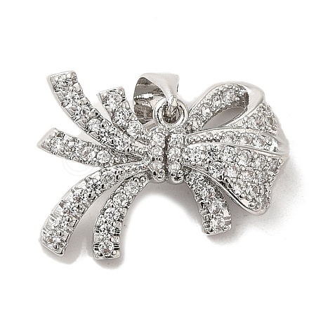 Brass Micro Pave Clear Cubic Zirconia Pendants FIND-Z041-01P-1