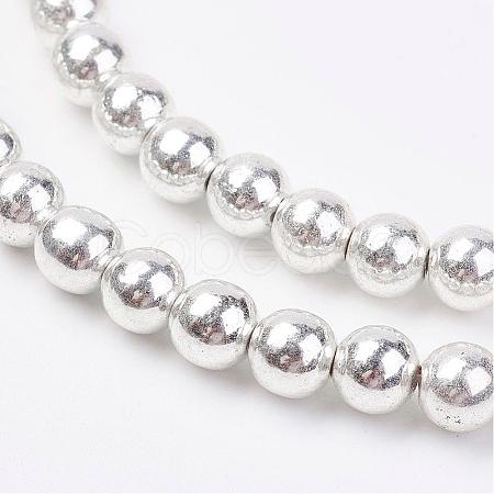 Non-magnetic Synthetic Hematite Bead Strands G-P262-20-6mm-S-1