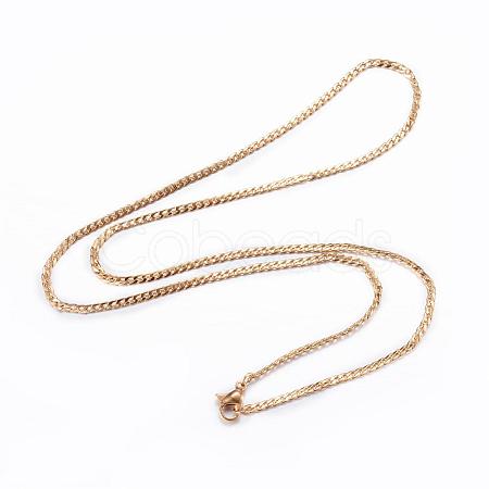 304 Stainless Steel Curb Chain Necklaces NJEW-P147-05G-1