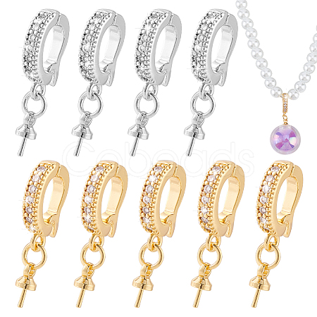 10Pcs 2 Colors Brass Crystal Rhinestone Fold Over Clasps FIND-PH0020-87-1