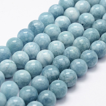 Natural White Jade Imitation Amazonite Beads Strands X-G-F364-16-8mm-1