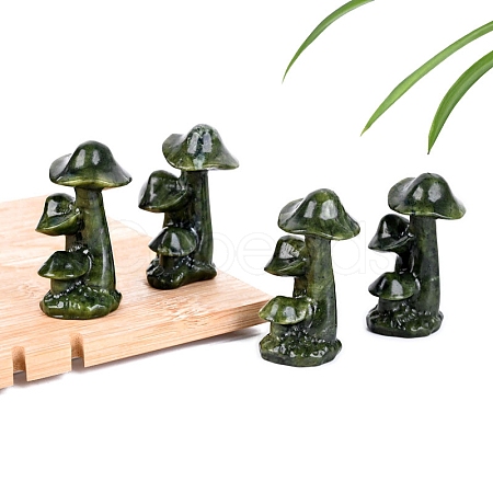 Natural Xiuyan Jade Carved Mushroom Figurines PW-WG0F91C-01-1