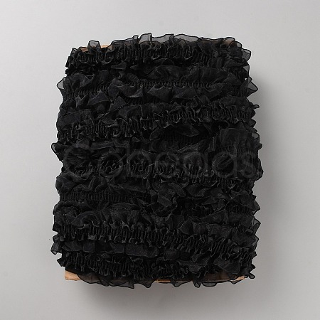 10 Yards Polyester Chiffon Pleated Ribbon OCOR-WH0091-63A-1
