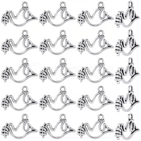 100Pcs Tibetan Style Alloy Pendants TIBEP-SC0003-43-1