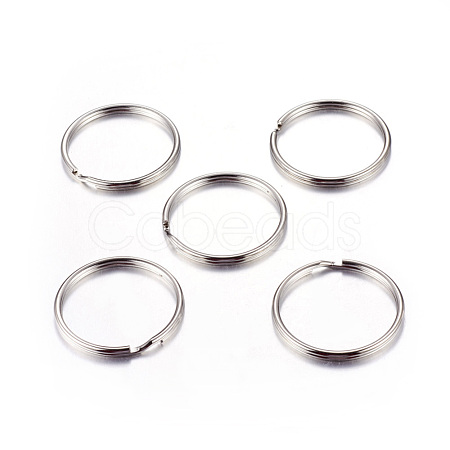 Platinum Plated Iron Split Key Rings Findings Fit Keychain X-IFIN-H042-N-1