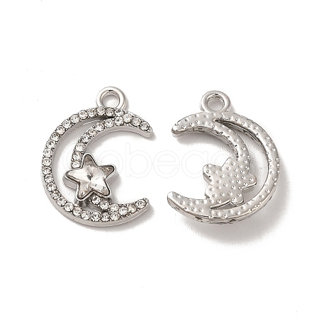 Rack Plating Alloy Crystal Rhinestone Pandants PALLOY-O106-04P-1