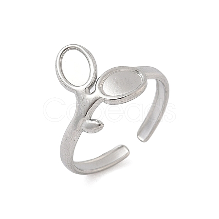 304 Stainless Steel Open Cuff Rings Findings RJEW-A079-10D-P-1