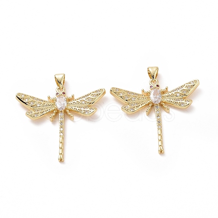 Brass Cubic Zirconia Pendants ZIRC-I062-18G-1