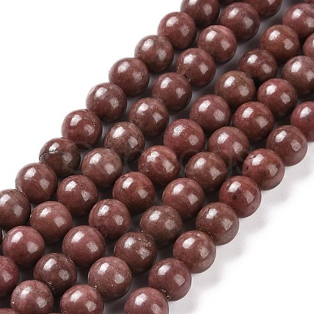 Natural Rhodonite Round Bead Strands G-J302-10-10mm-1