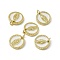 Rack Plating Brass Enamel Charms, with Jump Ring, Real 18K Gold Plated, Long-Lasting Plated, Cadmium Free & Nickel Free & Lead Free, Flat Round with Virgin Mary Charm, White, 13.5x2.5mm, Jump Ring: 5x0.9mm, Inner Diameter: 3.2mm