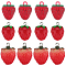 SUNNYCLUE 24Pcs 3 Styles Opaque & Transparent Resin Imitation Fruit Pendants, Strawberry Charms, Red, 22~23x15~17mm, Hole: 2mm, 8pcs/style