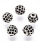 Rack Plating Brass Cubic Zirconia Beads, Long-Lasting Plated, Round, Platinum, 6x6mm, Hole: 1.5mm