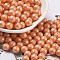 Baking Paint Glass Seed Beads, Round, Saddle Brown, 6mm, Hole: 0.9mm, about 1500pcs/pound